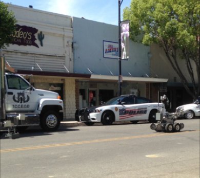 Update: Lemoore police learn device that prompted downtown closure was not explosive A robotic device can be seen approaching the scene of a suspicious device in downtown Lemoore the morning of May 20.
